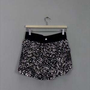 Lululemon Find Your Pace Short Reflective Women Black White Speckle Run 6 8 M
